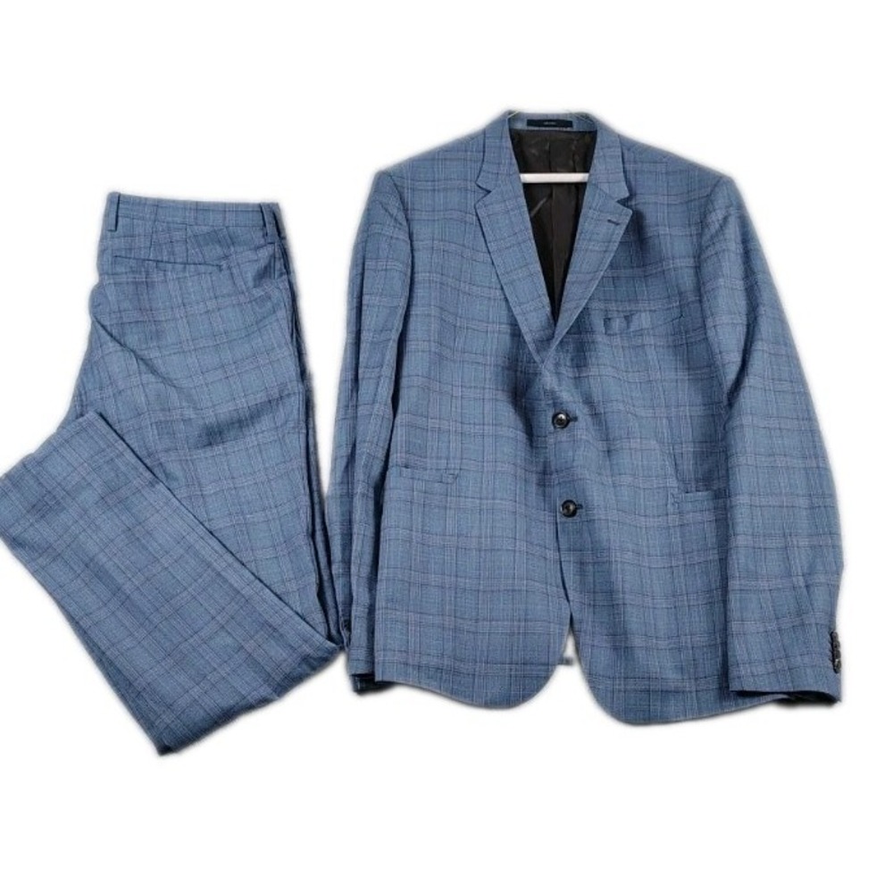 Paul Smith Fratelli Talla Di Delfino Plaid 100% Wool Suit Top 44R/54R Pant 36X32